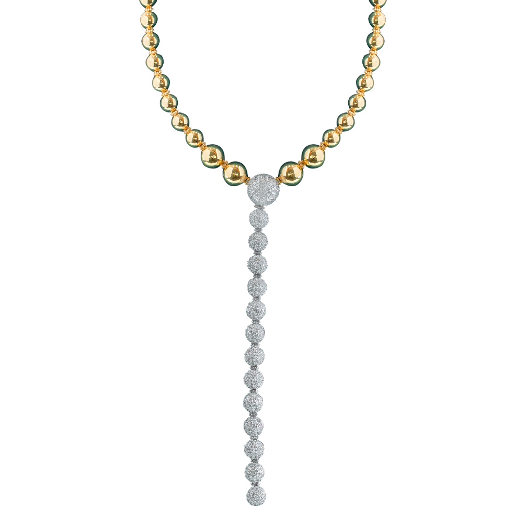 Colar ouro amarelo com brilhantes
