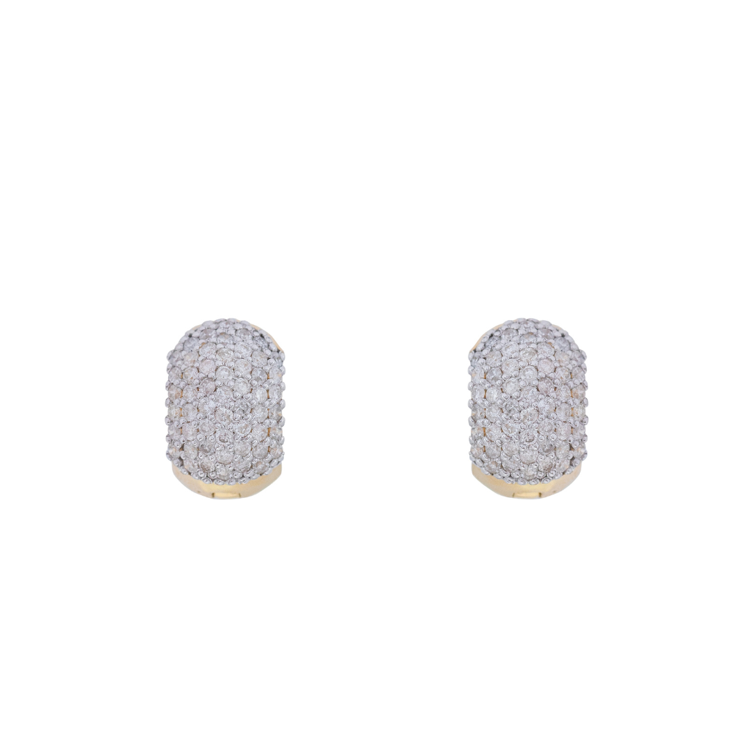 Brinco ouro amarelo com brilhantes
