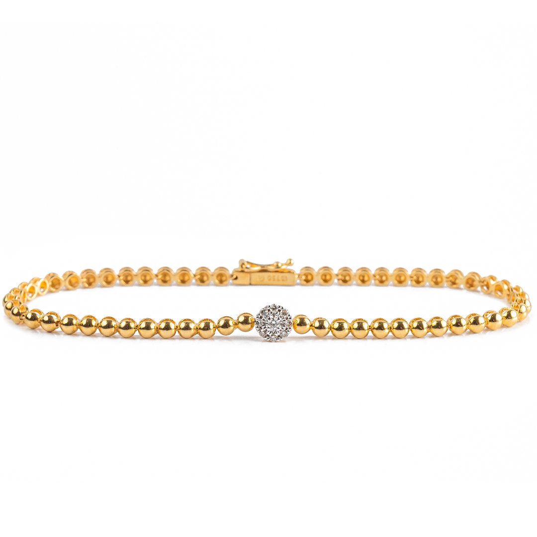 Pulseira ouro amarelo com brilhantes