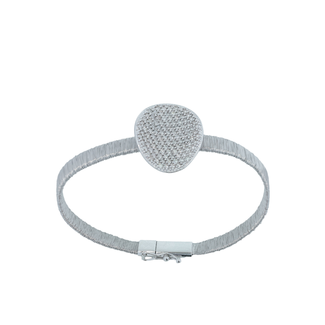 Pulseira ouro branco com brilhantes