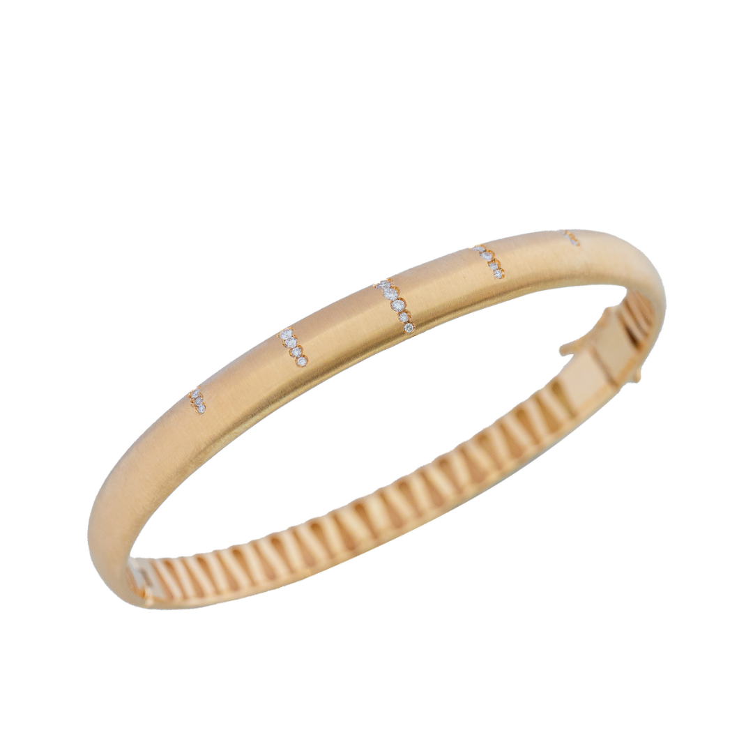 Bracelete ouro amarelo com brilhantes