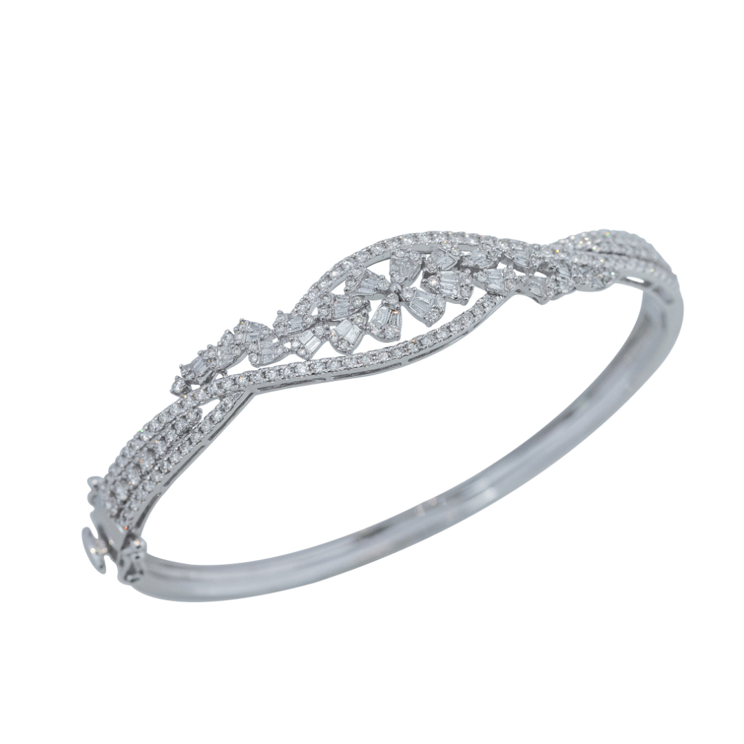 Bracelete ouro branco com brilhantes
