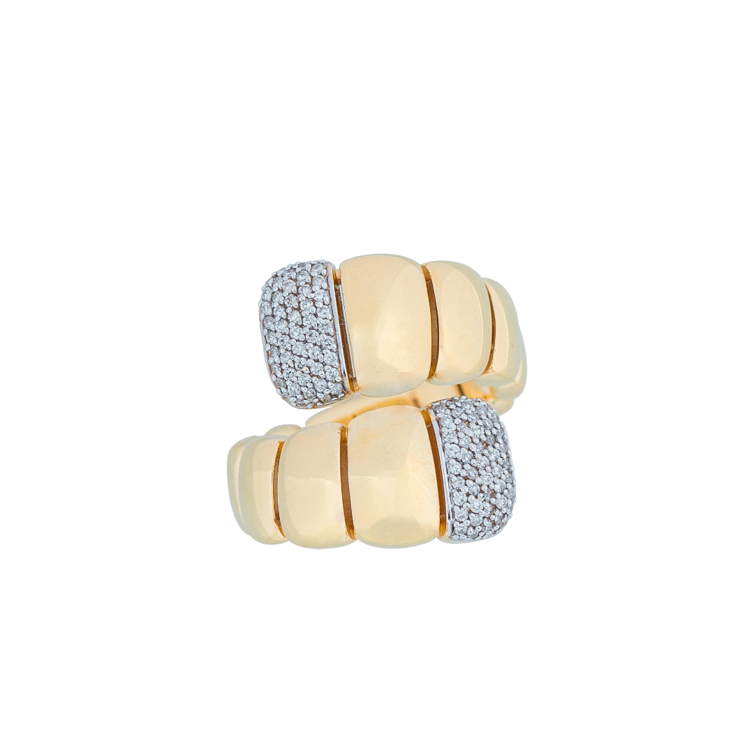 Anel ouro amarelo com brilhantes