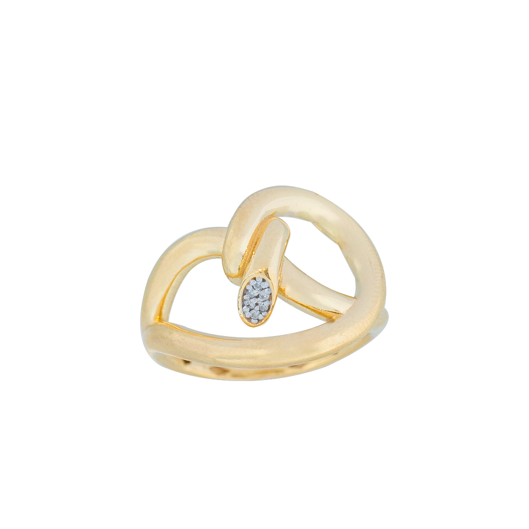 Anel ouro amarelo com brilhantes