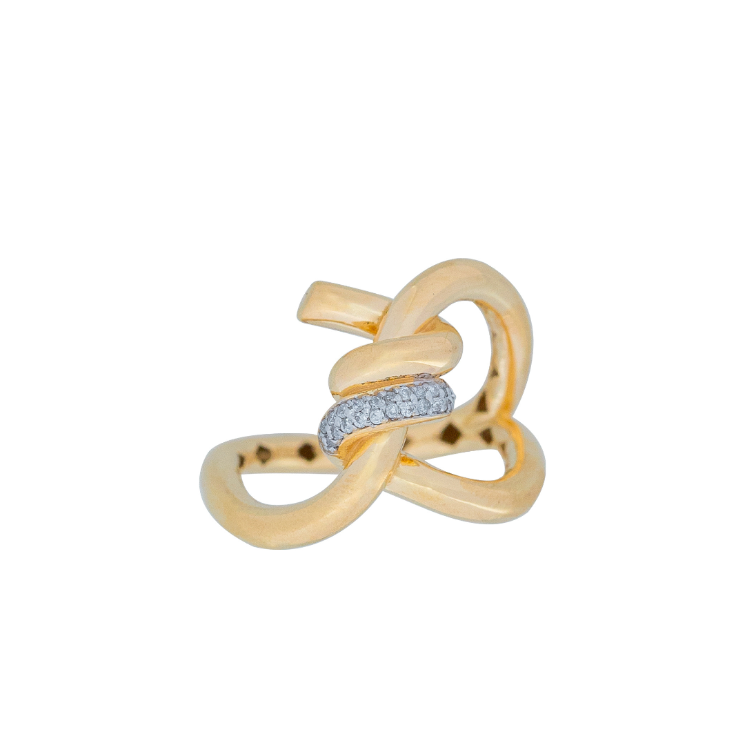 Anel ouro amarelo com brilhantes