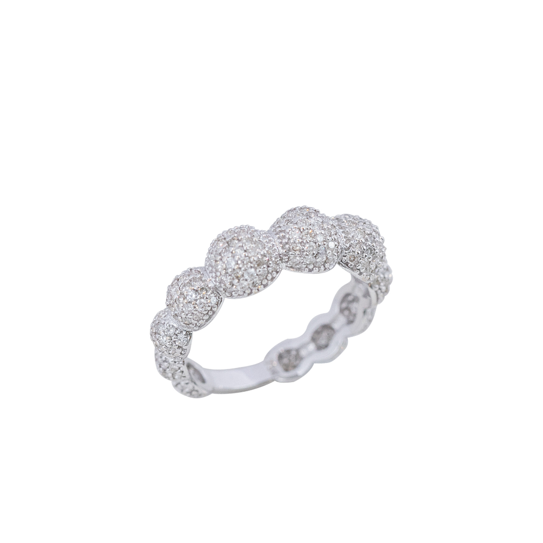 Anel ouro branco com brilhantes