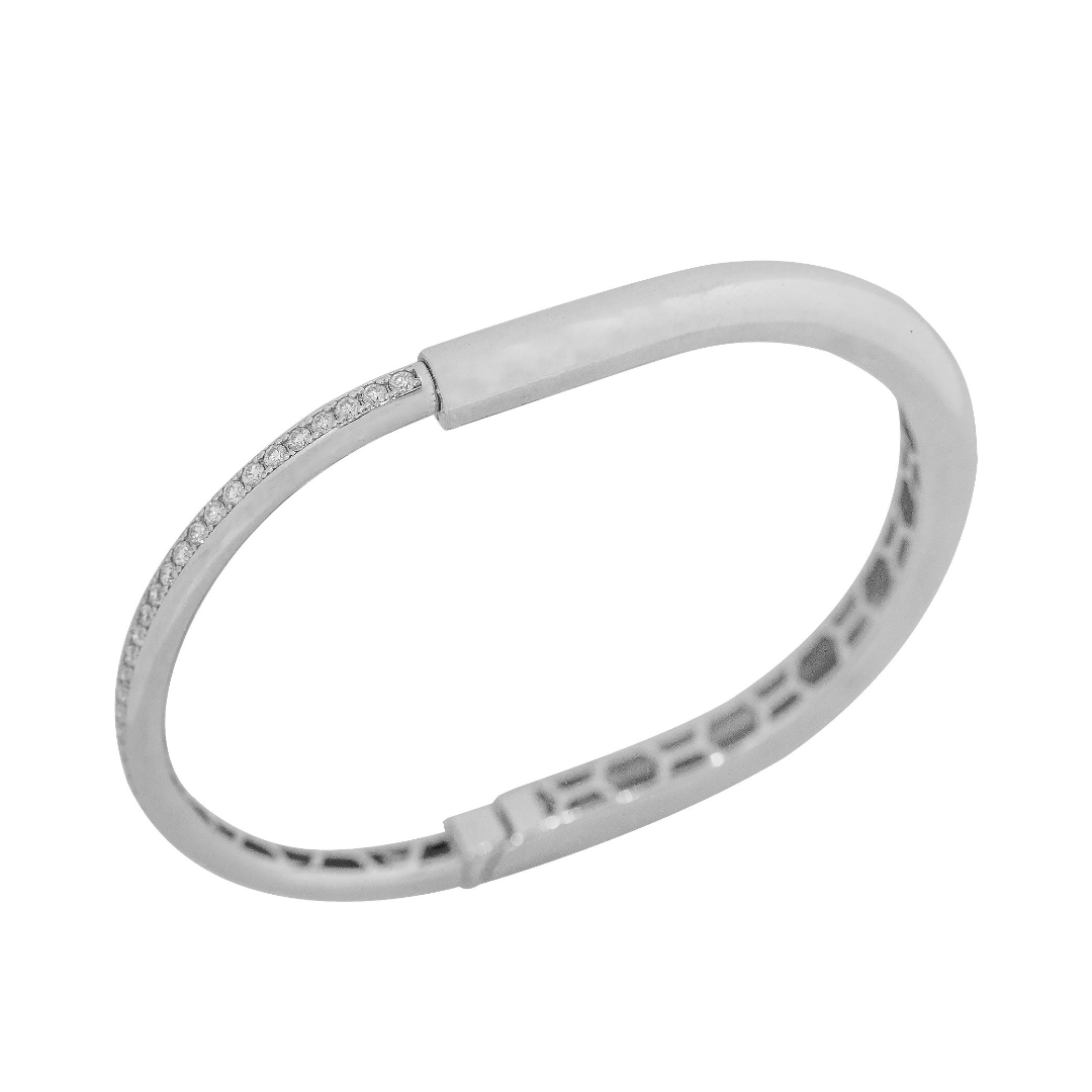 Bracelete ouro branco com brilhantes