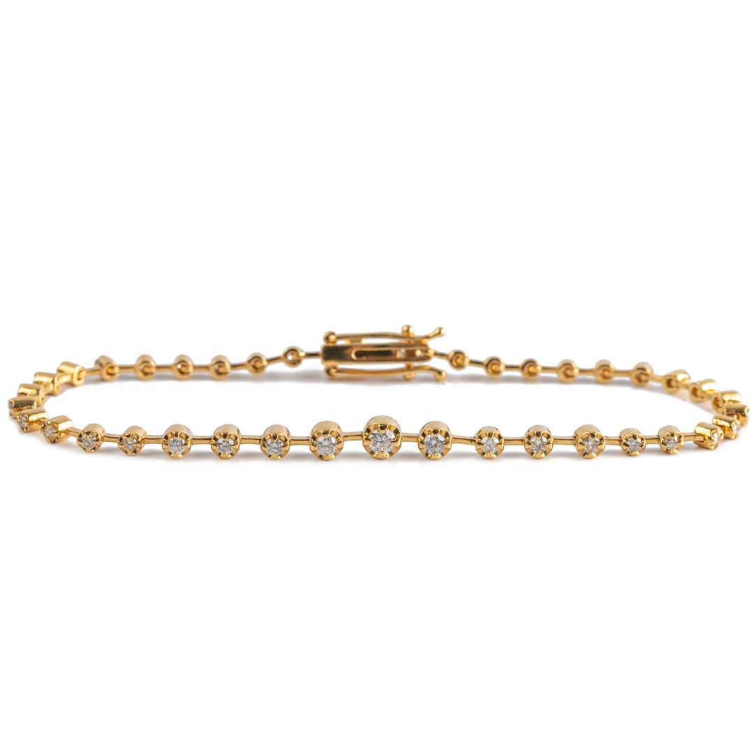 Pulseira ouro amarelo com brilhantes